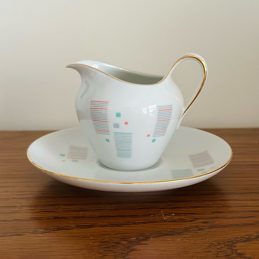 LAST CHANCE* DONATING Midcentury mod porcelain creamer and saucer set